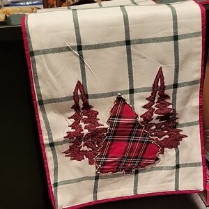 Plaid Holiday Table Runner with Red and Green Design